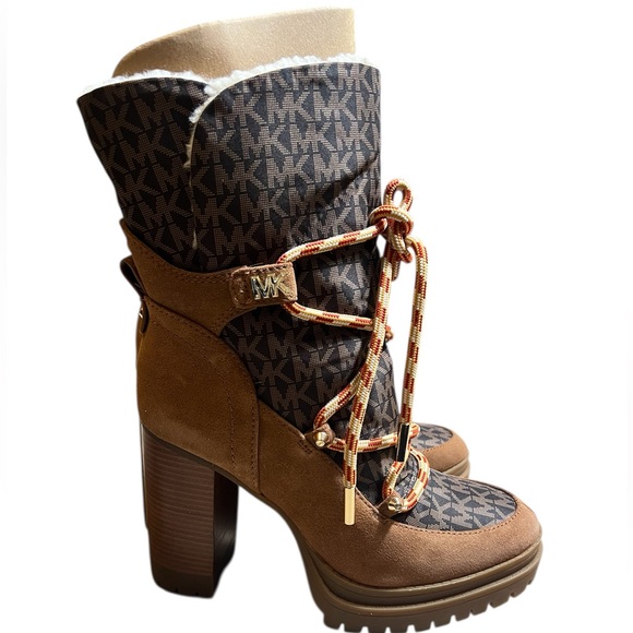Michael Kors Culver Logo Print Platform Boot - Picture 2 of 14